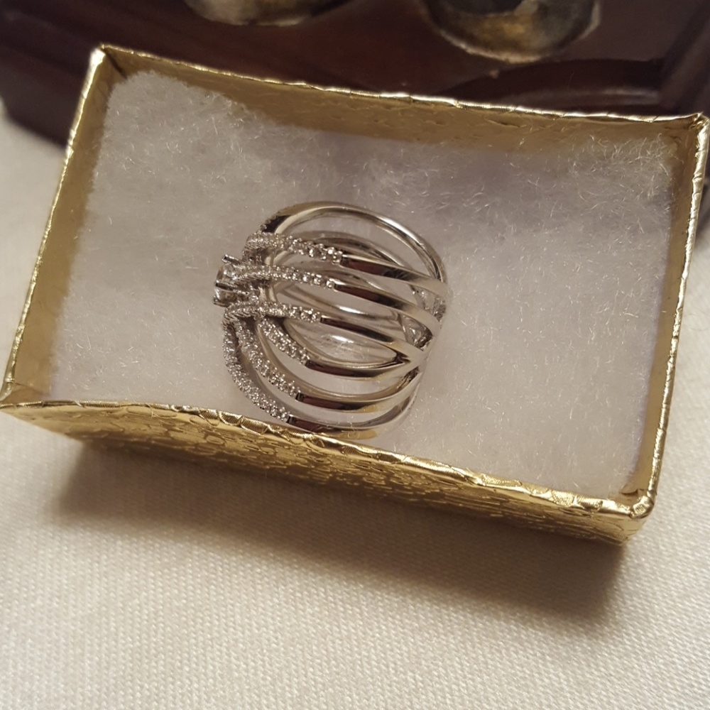 NWT 925 SS 6 Weave Strand Fashion Ring - Picture 6 of 6